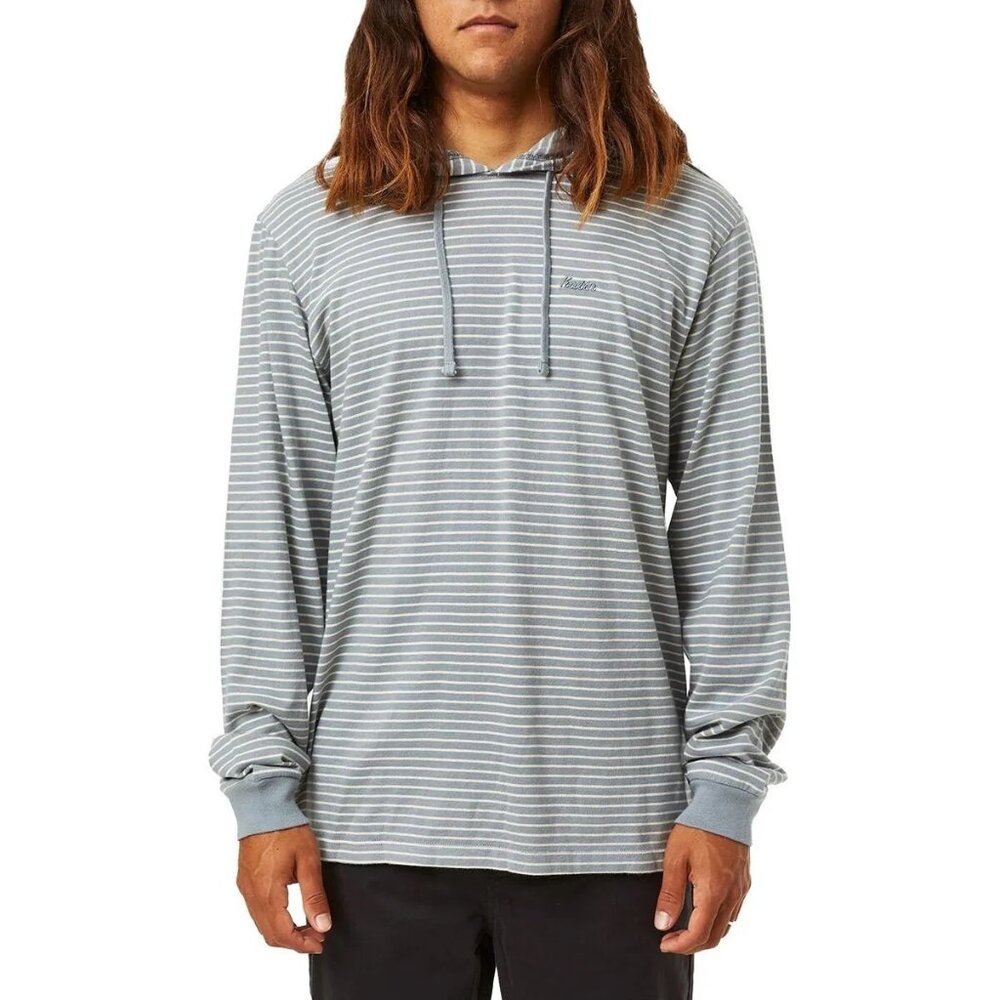 Katin Finley Hide Hoodie Sweatshirt Mens M Gray White Stripe Retro Sport